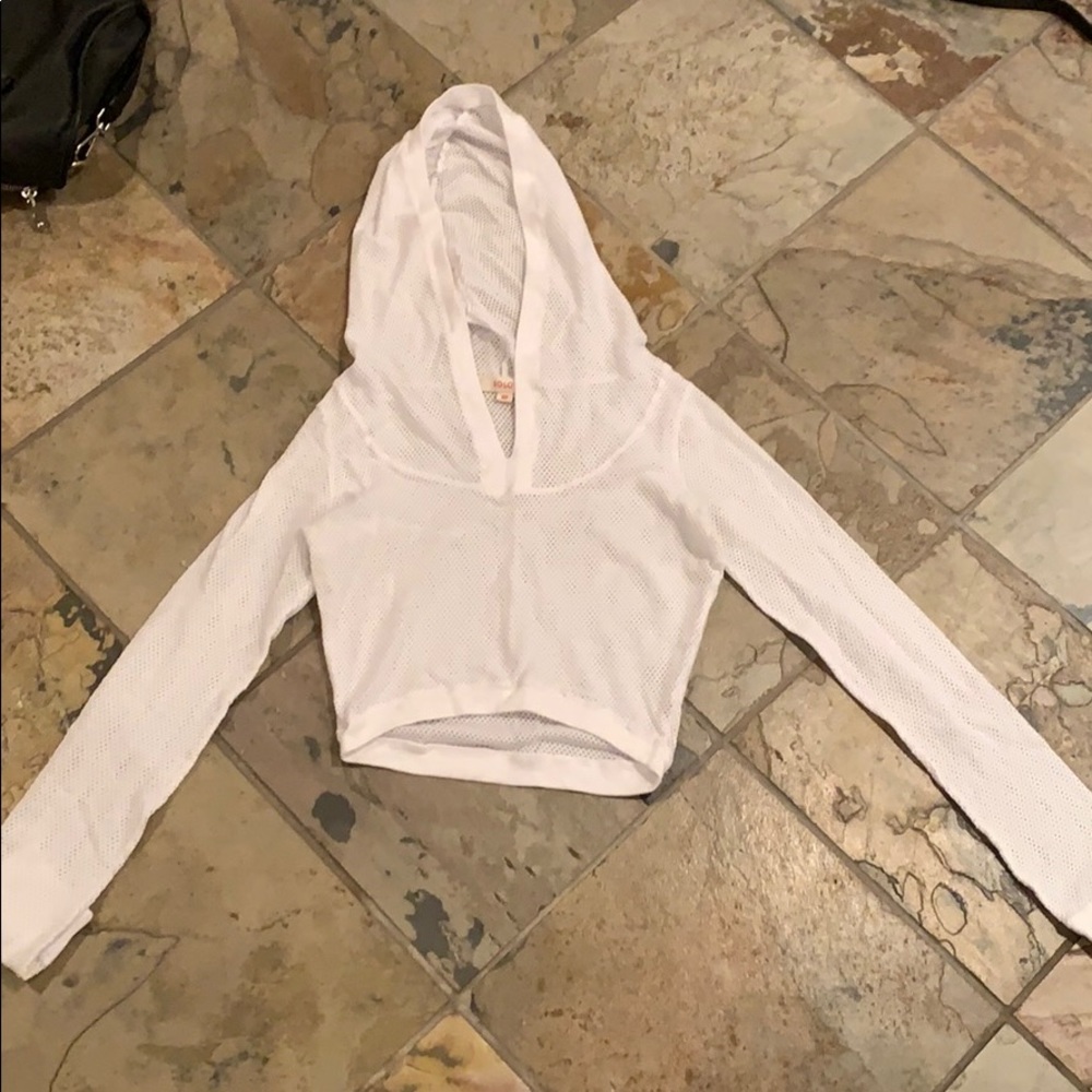Solow light weight cropped netted hoodie